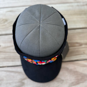 Chenille Dope Black Corduroy Patched Visor - Rebel P Customs