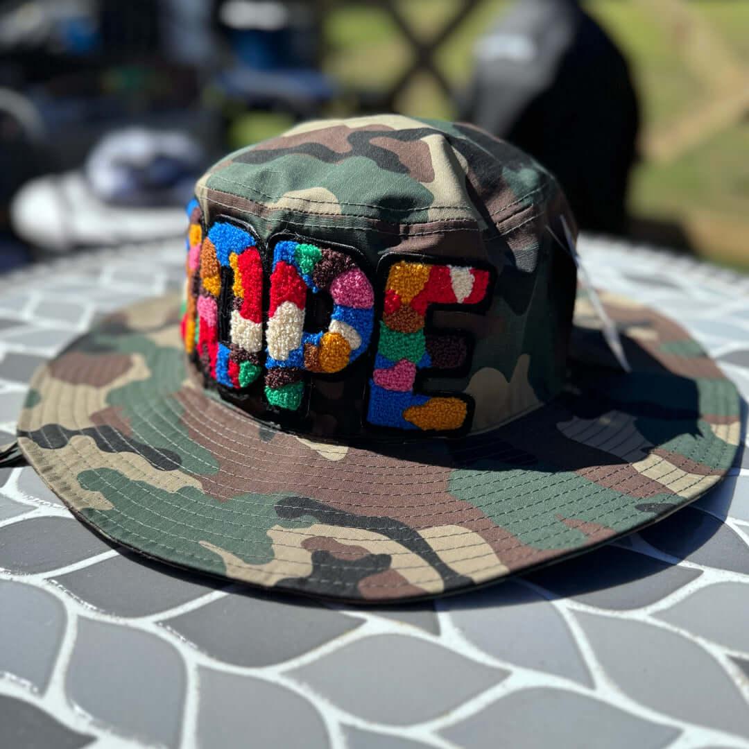 Chenille Dope Camo Patched Boonie Hat - Rebel P Customs