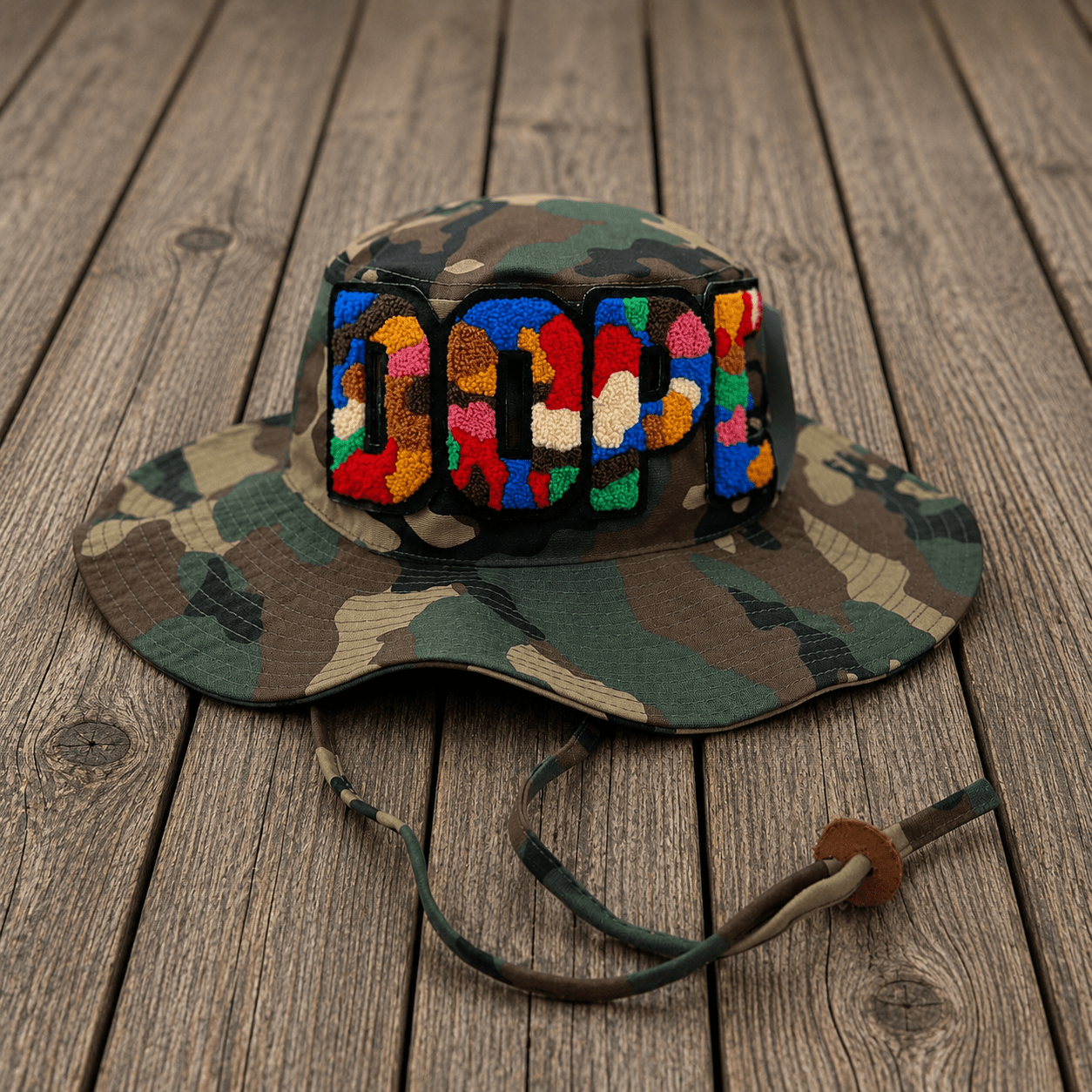 Chenille Dope Camo Patched Boonie Hat - Rebel P Customs