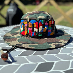 Chenille Dope Camo Patched Boonie Hat - Rebel P Customs