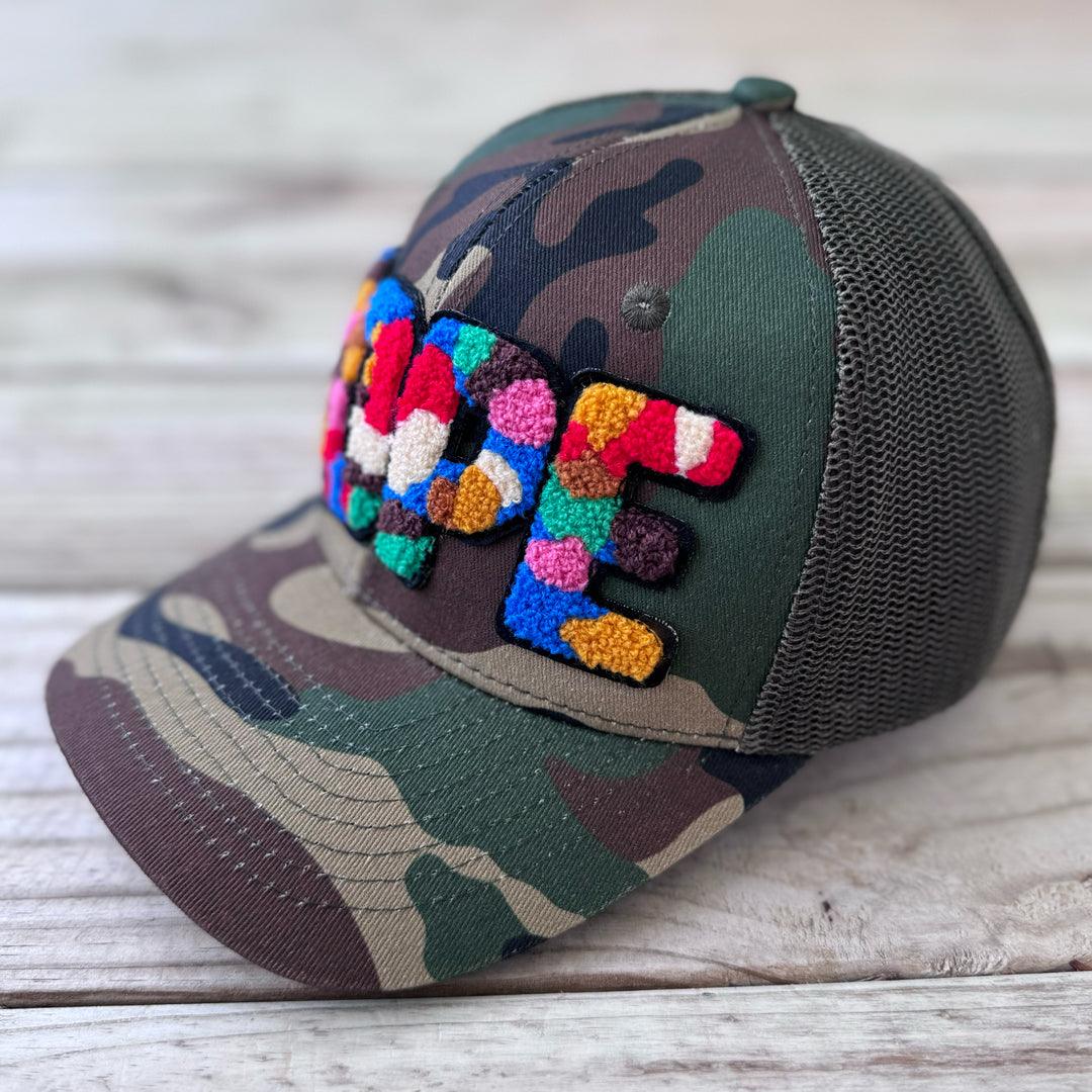 Chenille Dope Camo Patched Hat - Rebel P Customs