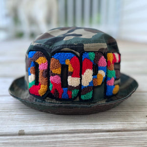 Chenille Dope Camo Patched Unstructured Bucket Hat - Rebel P Customs