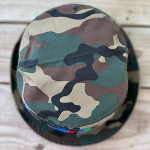 Chenille Dope Camo Patched Unstructured Bucket Hat - Rebel P Customs
