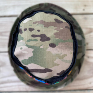 Chenille Dope Camo Structured Patched Bucket Hat - Rebel P Customs