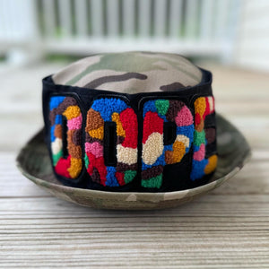 Chenille Dope Camo Structured Patched Bucket Hat - Rebel P Customs
