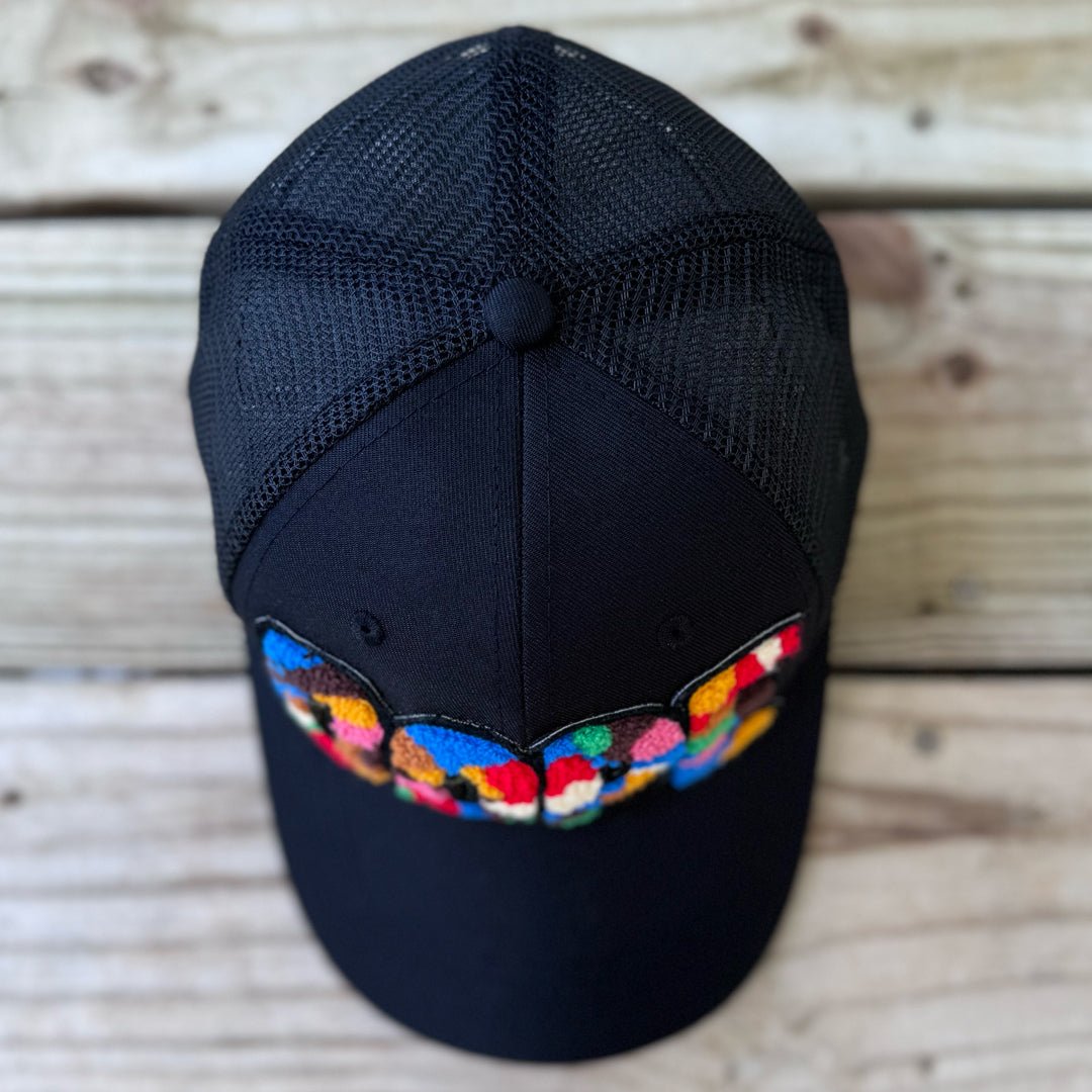 Chenille Dope Patched Hat in Black - Rebel P Customs