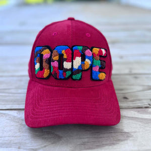 Chenille Dope Patched Low Profile Structured Corduroy Hat - Rebel P Customs