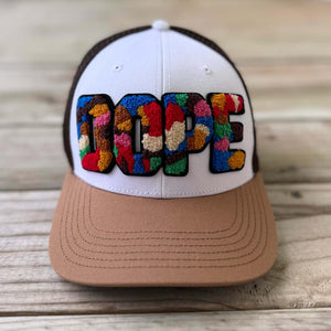 Chenille Dope Patched Mid - Pro Snapback Trucker Cap - Rebel P Customs