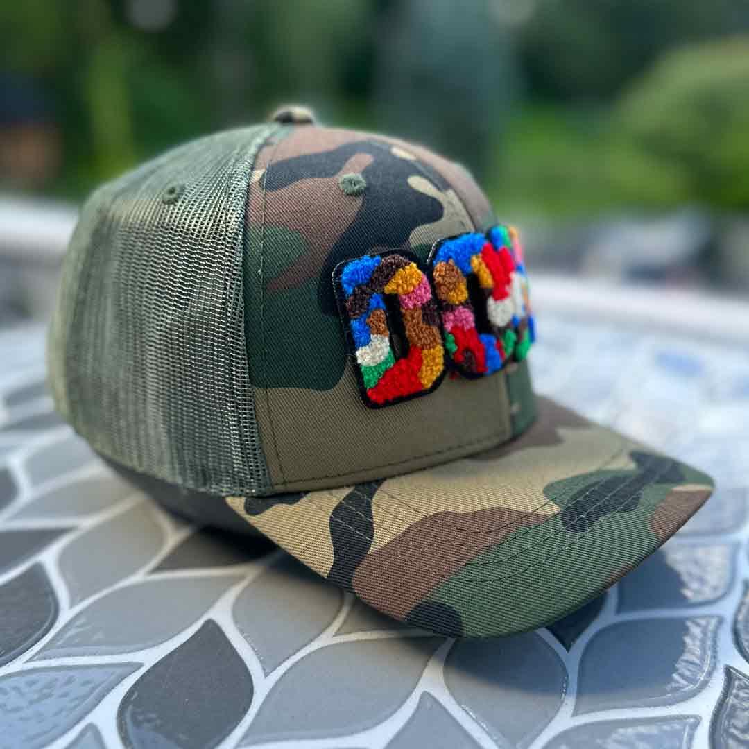 Chenille Dope Youth Camo Patched Hat - Rebel P Customs