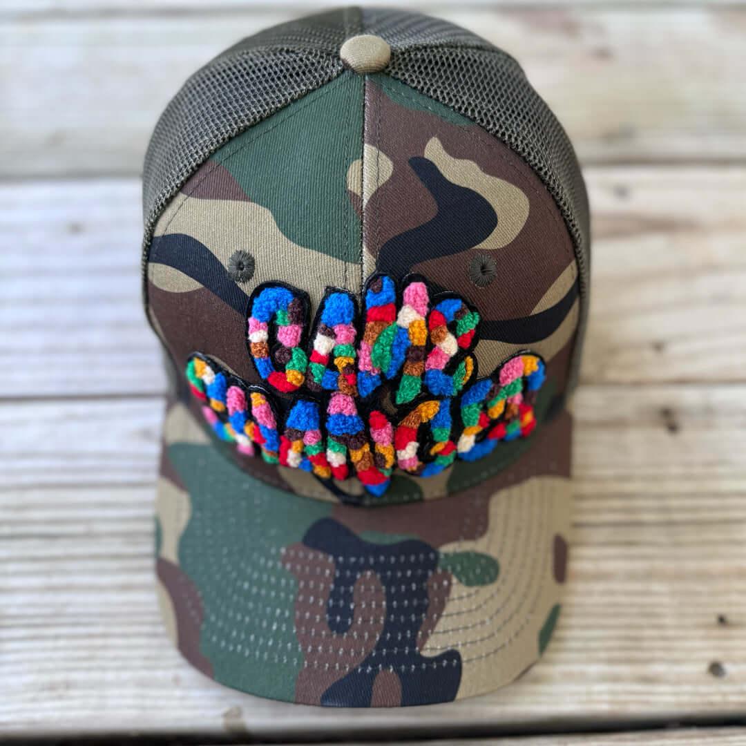 Chenille Game Changer Camo Patched Hat - Rebel P Customs