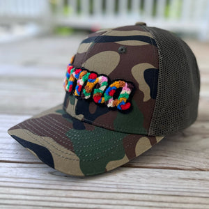 Chenille Karma Camo Patched Hat - Rebel P Customs