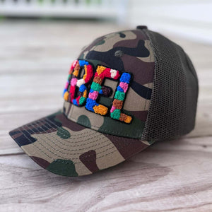 Chenille Rebel Camo Patched Hat - Rebel P Customs