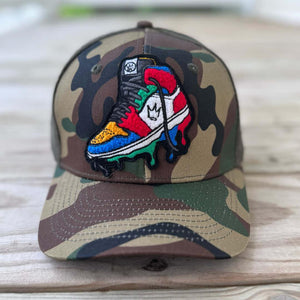 Chenille Rebel Sneaker Camo Patched Hat - Rebel P Customs