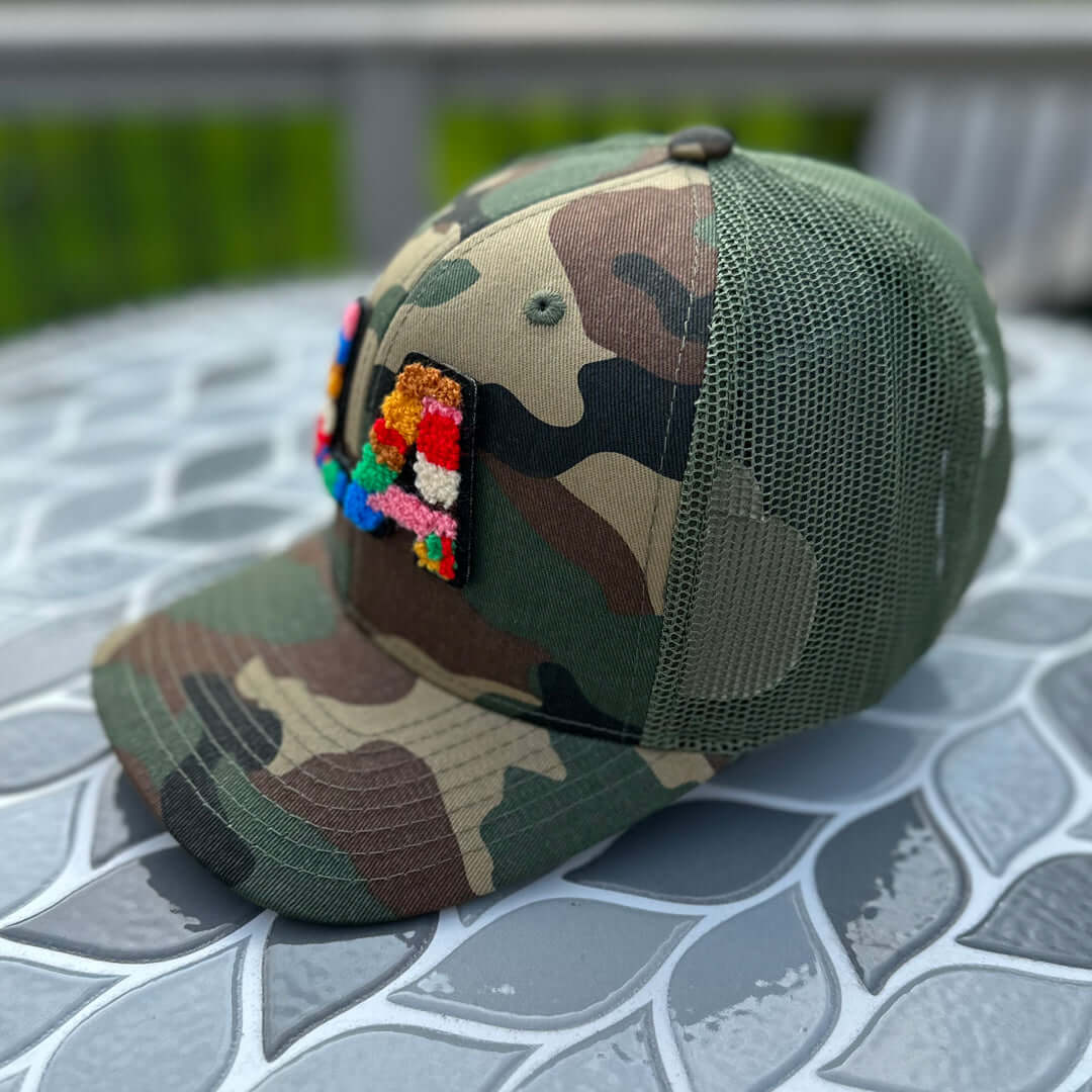 The City Collection LA Chenille Camo Patched Hat