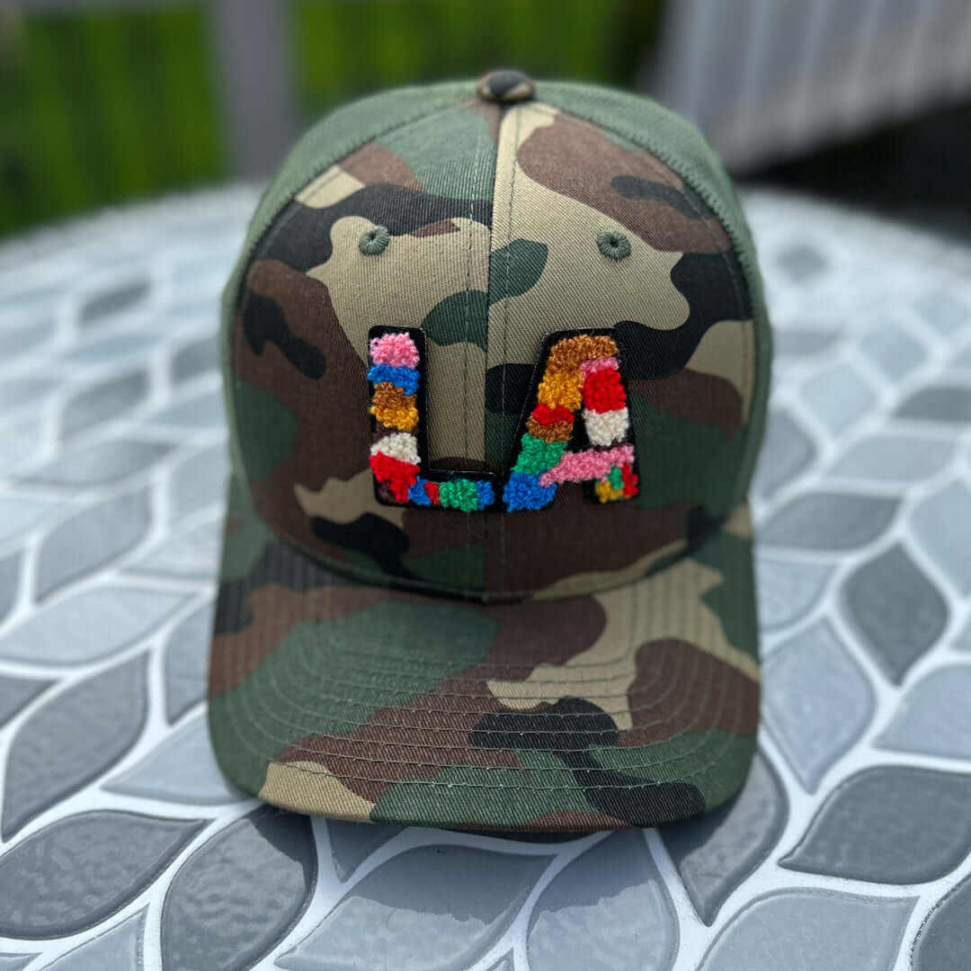 The City Collection LA Chenille Camo Patched Hat
