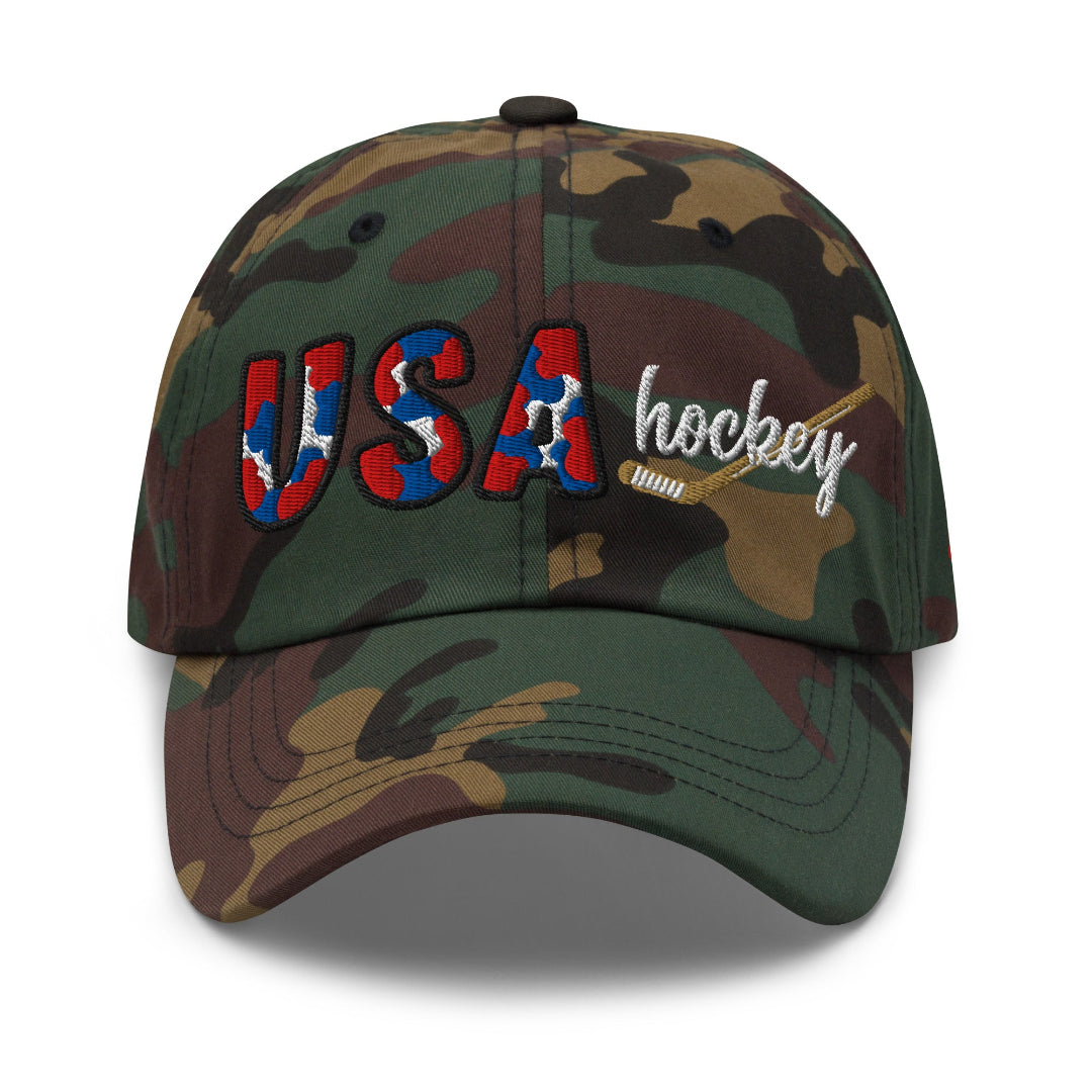 Team USA Hockey Camo Patched Hat - Rebel P Customs