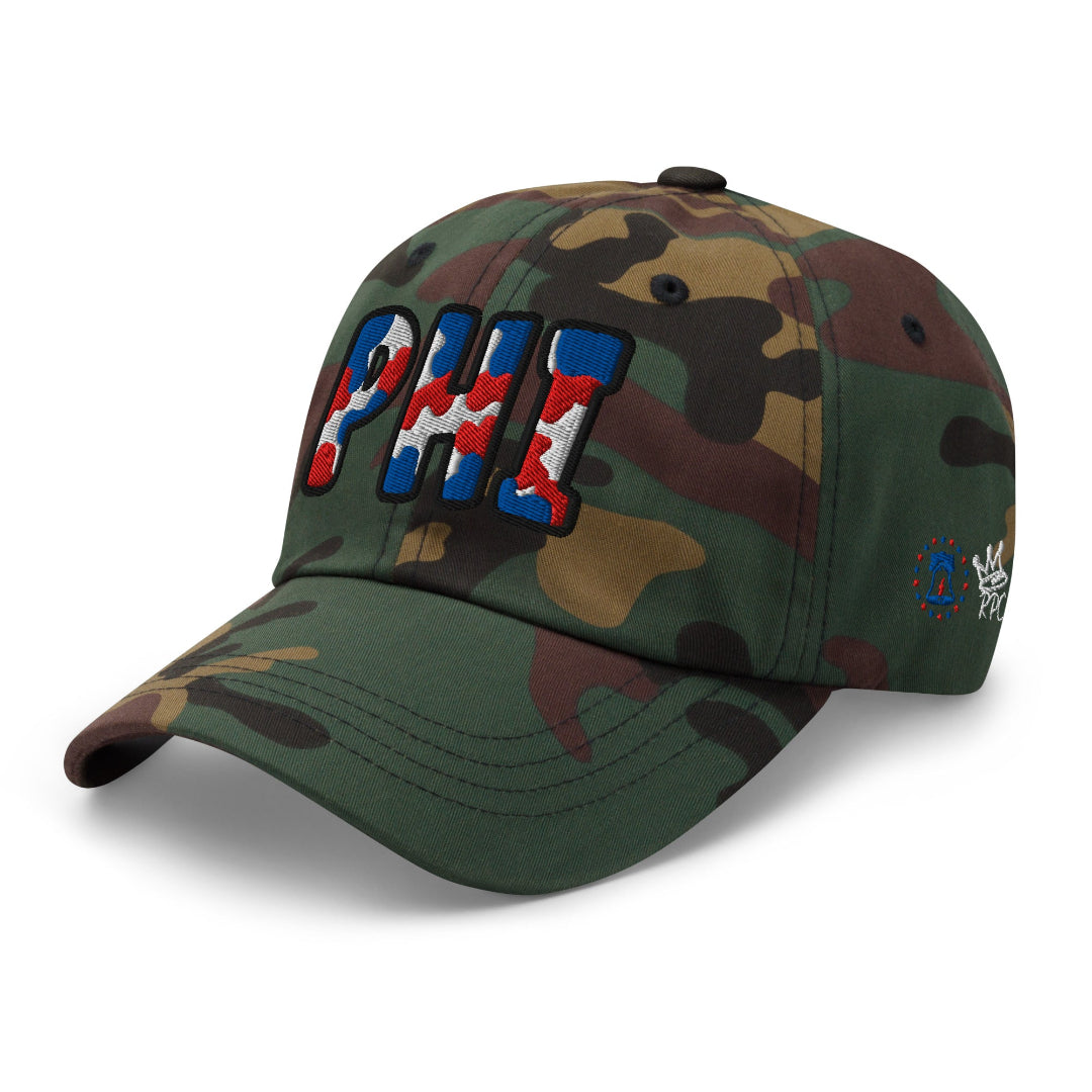 The City Collection PHI Basketball Camo Patched Hat - Rebel P Customs