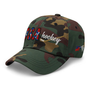 Team USA Hockey Camo Patched Hat - Rebel P Customs