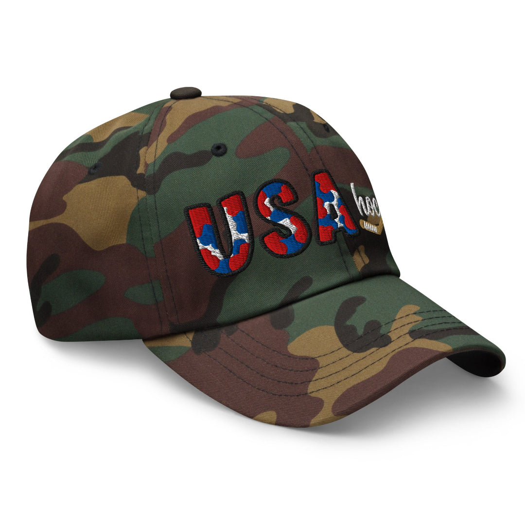 Team USA Hockey Camo Patched Hat - Rebel P Customs