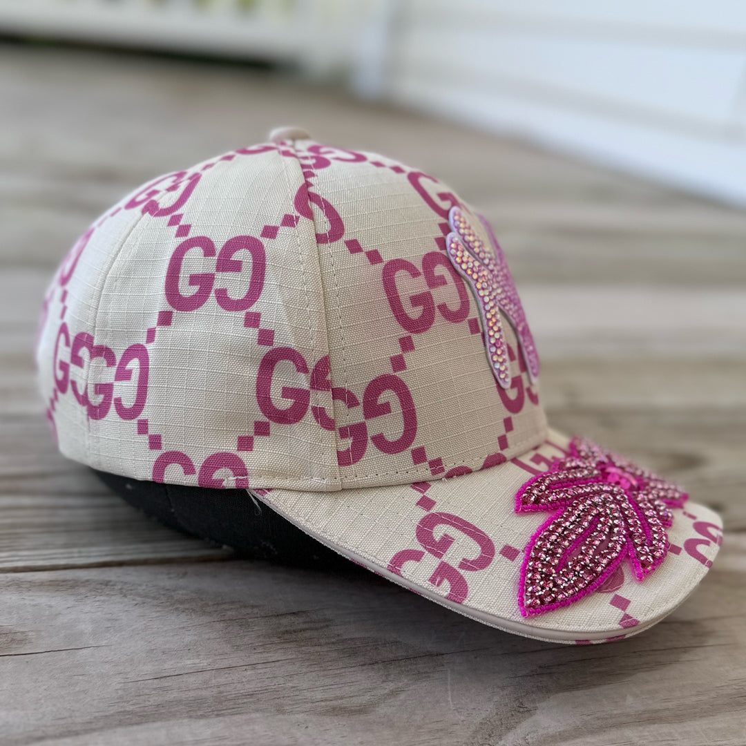 Limited Edition Custom NY Pink Crystal Applique Hat