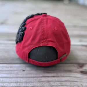 Custom Beaded Black Crystal Applique SF Hat - Rebel P Customs