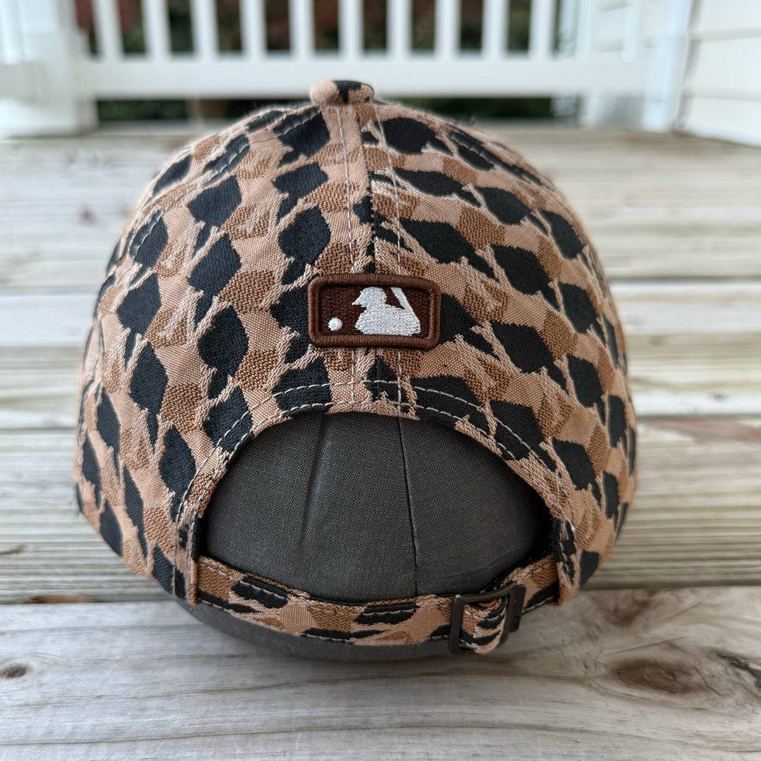 Custom Beaded Gold Crystal Glow In The Dark Applique New York Hat - Rebel P Customs