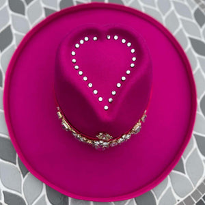 Custom Beaded Silver Crystal Applique Fedora Hat - Rebel P Customs