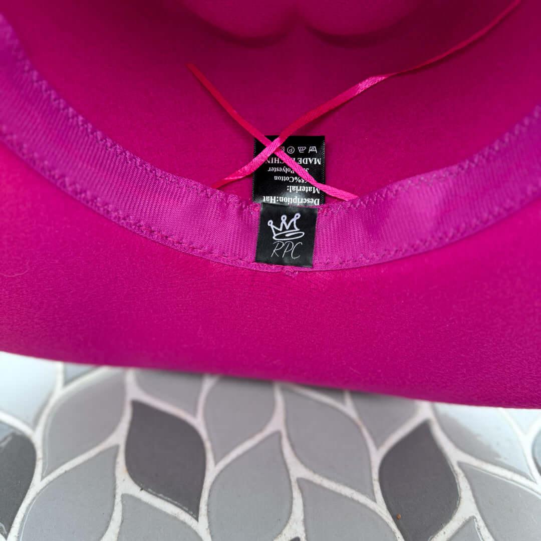 Custom Beaded Silver Crystal Applique Fedora Hat - Rebel P Customs