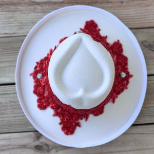 Custom Red Crystal Applique Fedora Hat - Rebel P Customs
