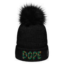 Dope Chunky Cable Pom Pom Patched Beanie - Rebel P Customs
