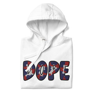 Dope Red White & Blue Patched Unisex Hoodie - Rebel P Customs