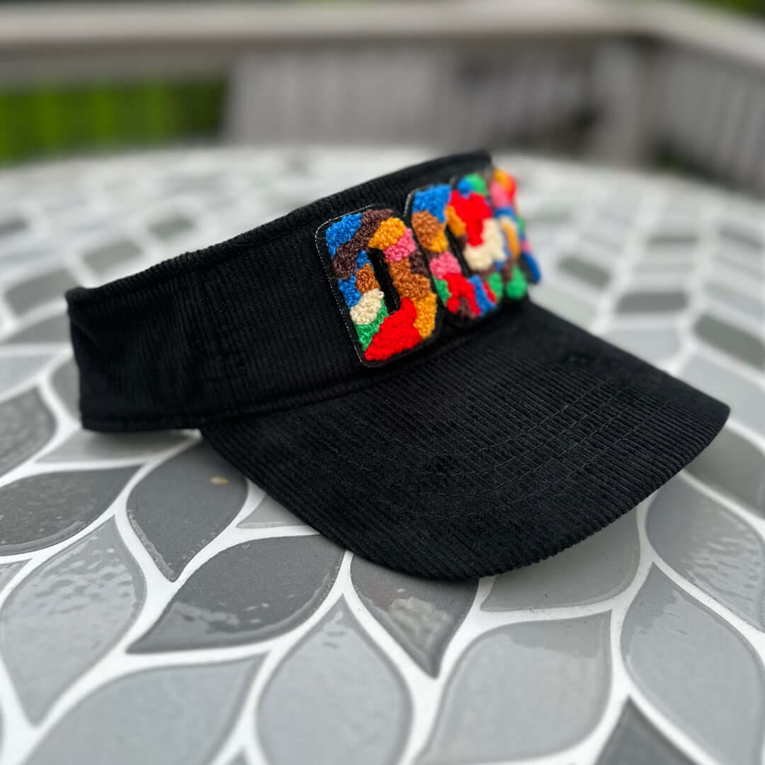 Chenille Dope Black Corduroy Patched Visor