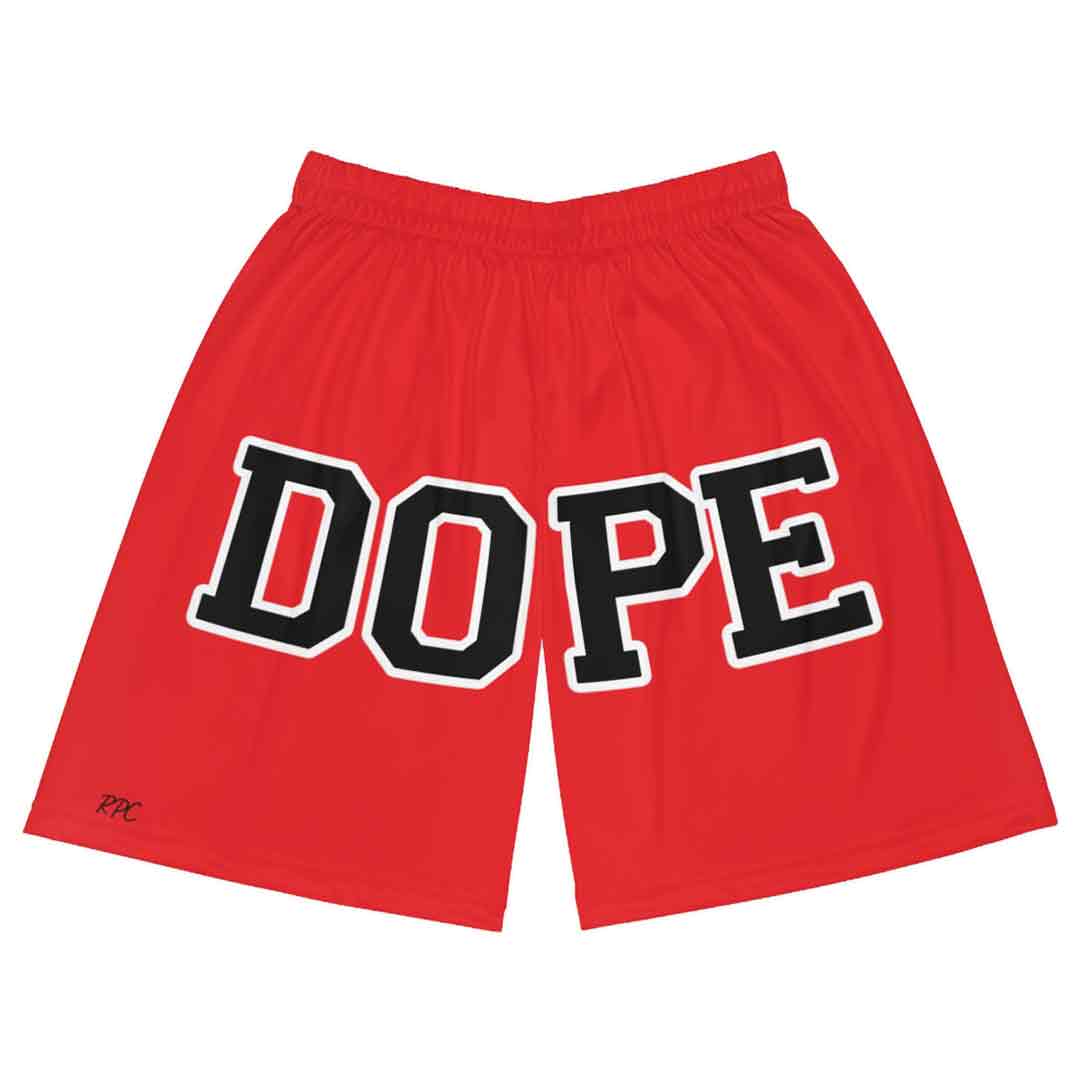 Red Unisex Dope Basketball Shorts