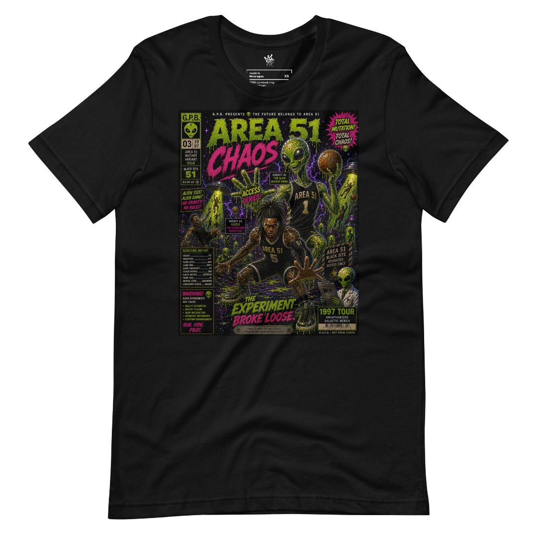 Wrinkled Garbage Pail Ballers “Area 51 Chaos” Vintage Hardwood Unisex T-Shirt