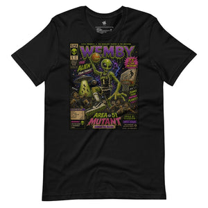 Wrinkled View of Garbage Pail Ballers “Area 51 Mutant” Vintage Hardwood Unisex T-Shirt - Rebel P Customs