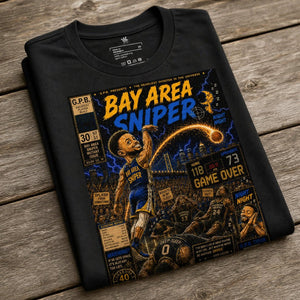 Folded View Garbage Pail Ballers “Bay Area Sniper” Vintage Hardwood Unisex T-Shirt - Rebel P Customs