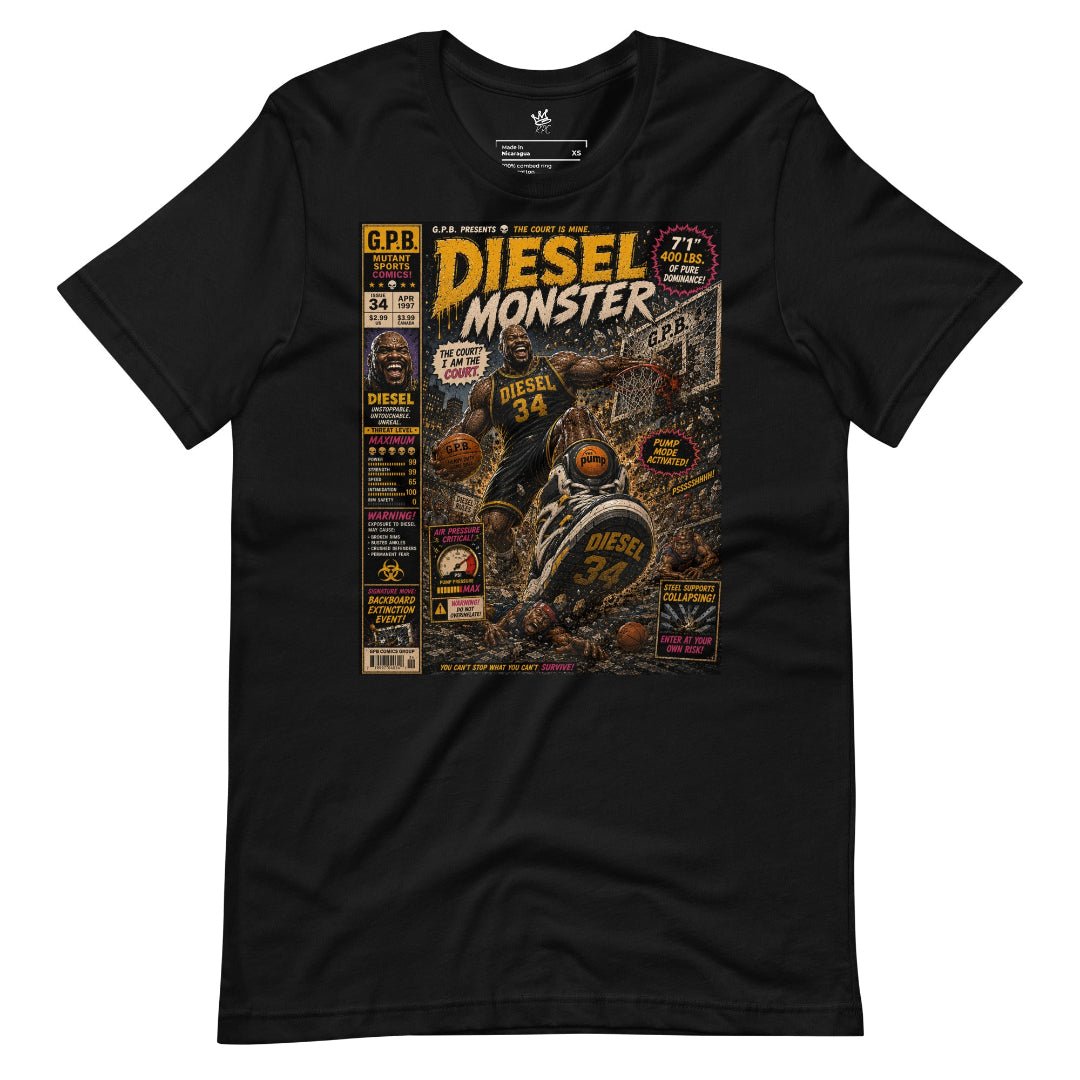 Wrinkled View Garbage Pail Ballers “Diesel Monster” Vintage Hardwood Unisex T-Shirt - Rebel P Customs