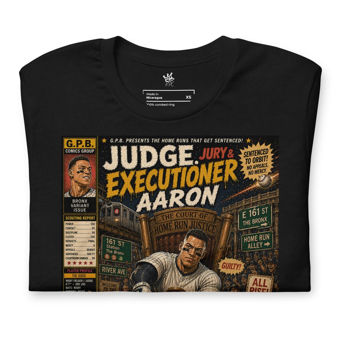 Closeup View Garbage Pail Ballers™ “Judge, Jury & Executioner” Vintage Diamond Classics Unisex T-Shirt - Rebel P Customs