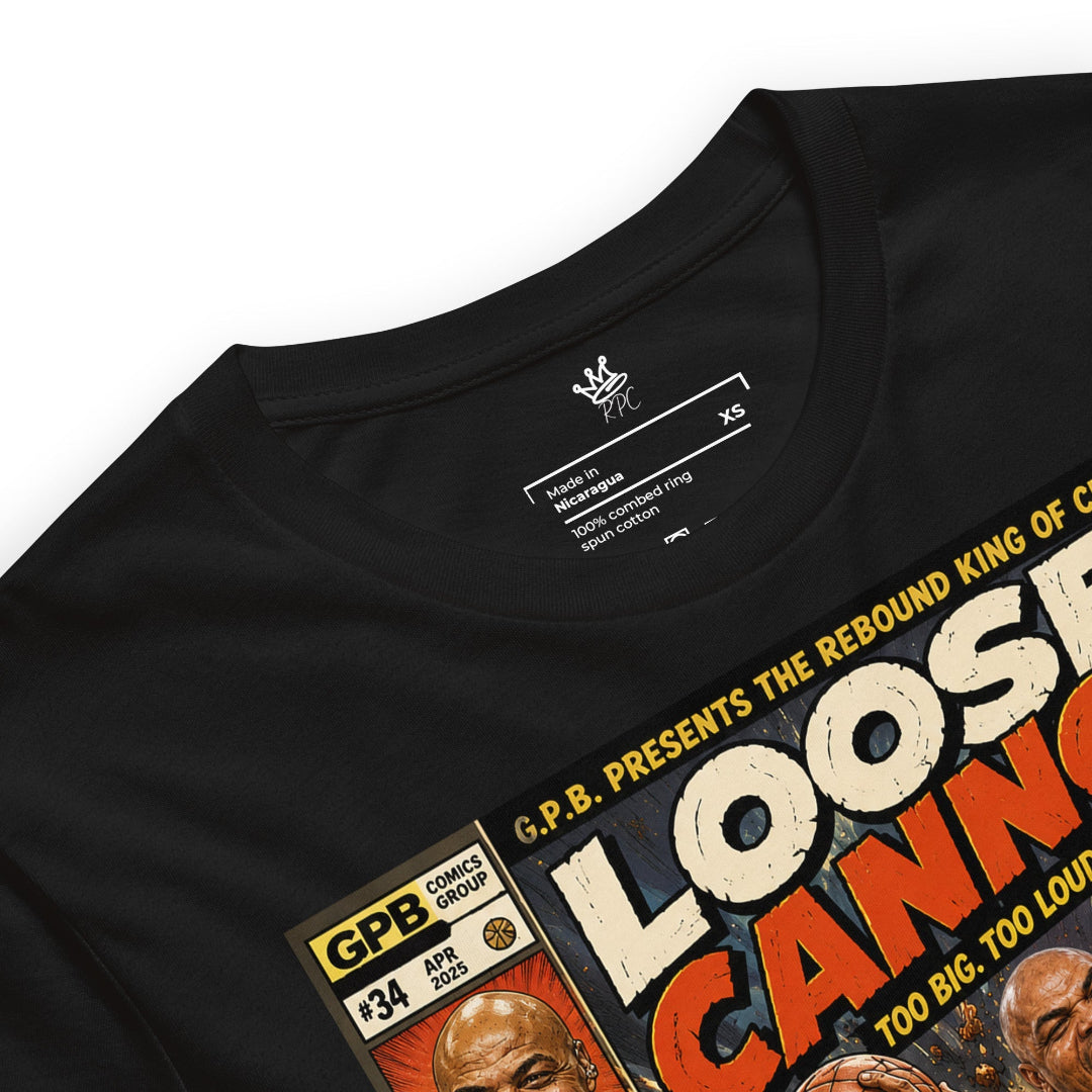 Detailed VIew Garbage Pail Ballers™ “Loose Cannon” Vintage Hardwood Unisex T-Shirt - Rebel P Customs