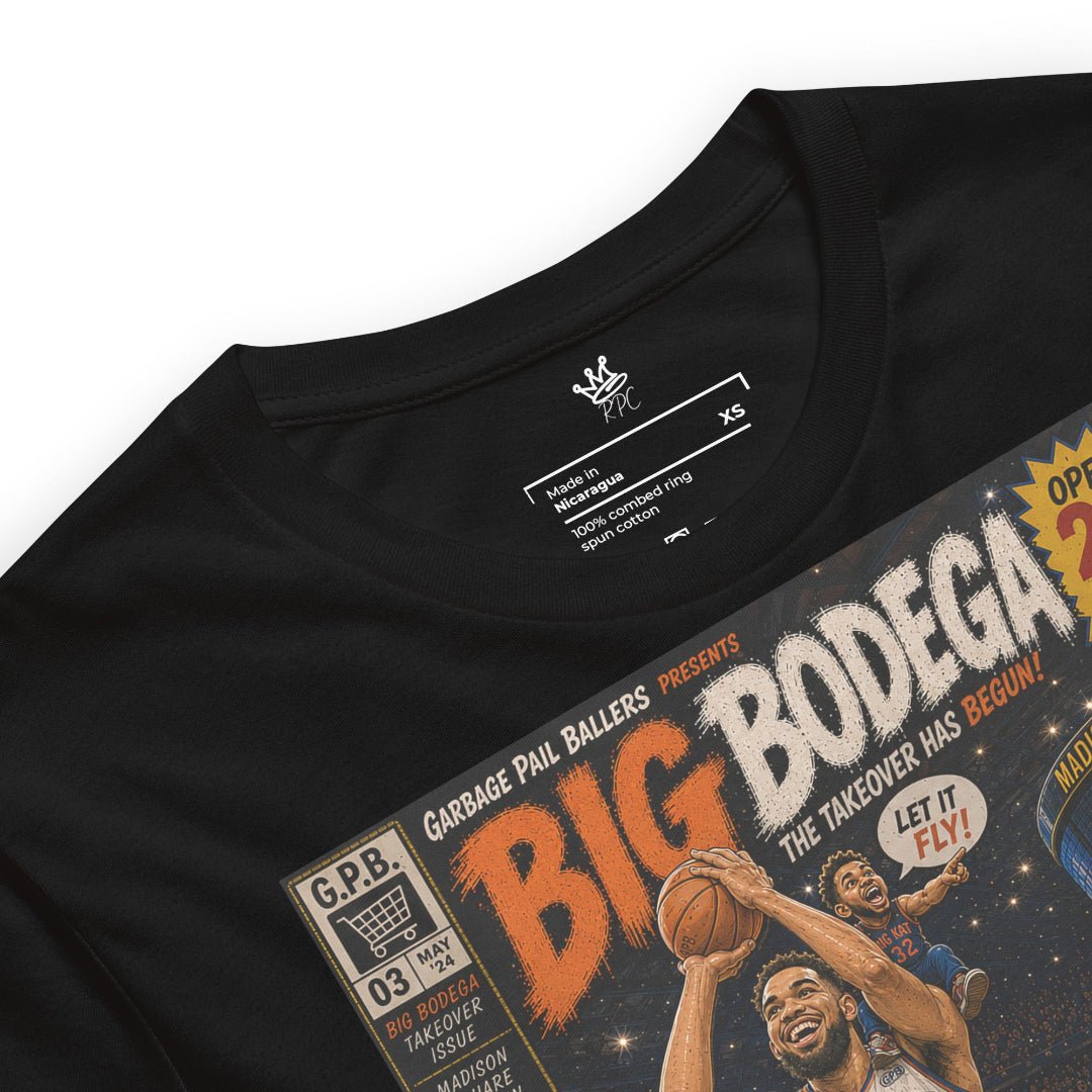 Detailed View Garbage Pail Ballers The Big Bodega vintage basketball graphic t-shirt