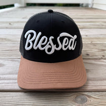Glow In The Dark Blessed Patched Black Mid - Pro Snapback Trucker Cap - Rebel P Customs