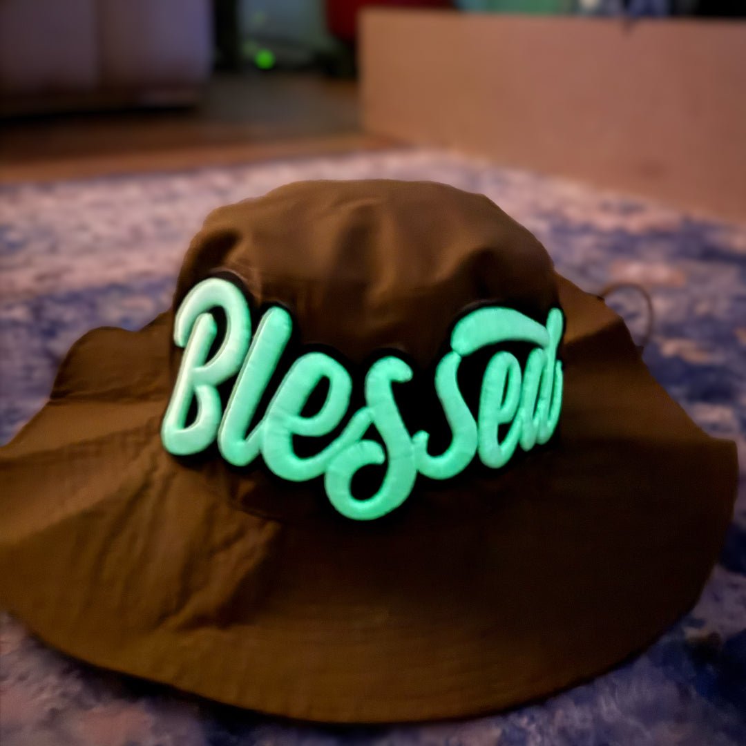 Glow In The Dark Blessed Patched Boonie Hat - Rebel P Customs