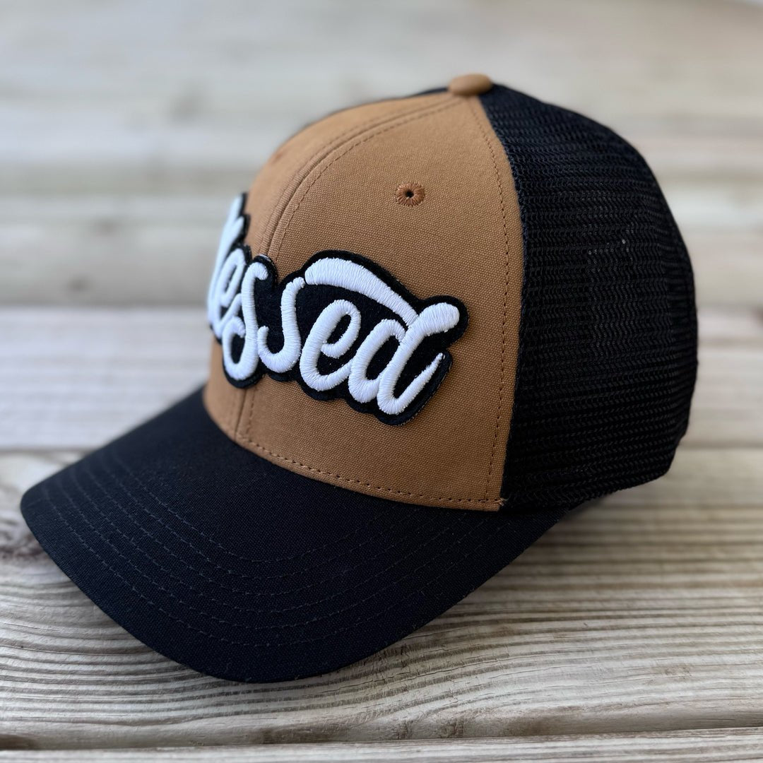 Glow In The Dark Blessed Patched Mid - Pro Snapback Trucker Cap - Rebel P Customs