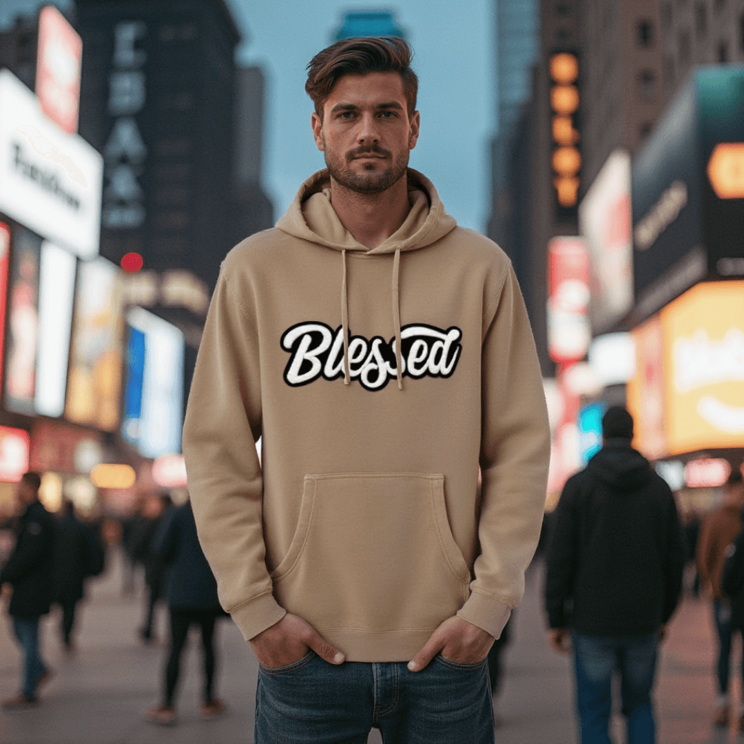 Glow In The Dark Blessed Patched Unisex Hoodie - Rebel P Customs