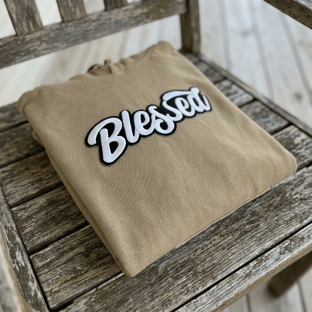 Glow In The Dark Blessed Patched Unisex Hoodie - Rebel P Customs