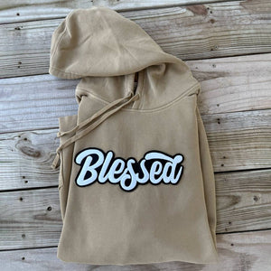 Glow In The Dark Blessed Patched Unisex Hoodie - Rebel P Customs