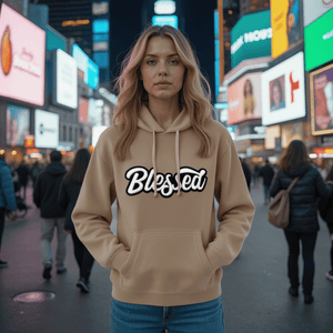Glow In The Dark Blessed Patched Unisex Hoodie - Rebel P Customs