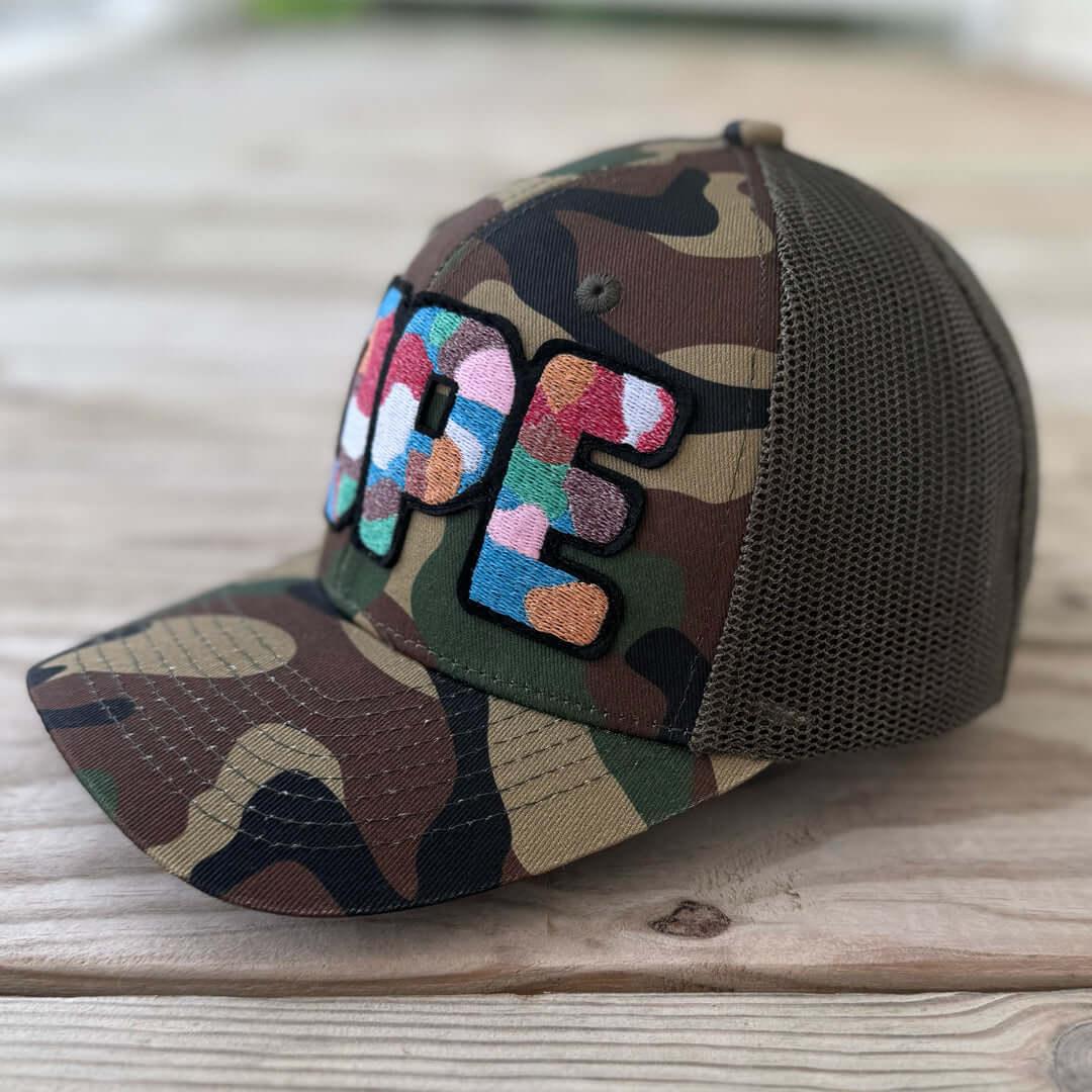 Glow In The Dark Dope Camo Patched Hat - Rebel P Customs