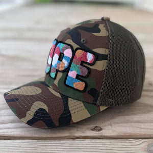 Glow In The Dark Dope Camo Patched Hat - Rebel P Customs