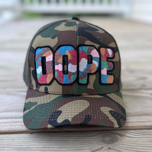 Glow In The Dark Dope Camo Patched Hat - Rebel P Customs